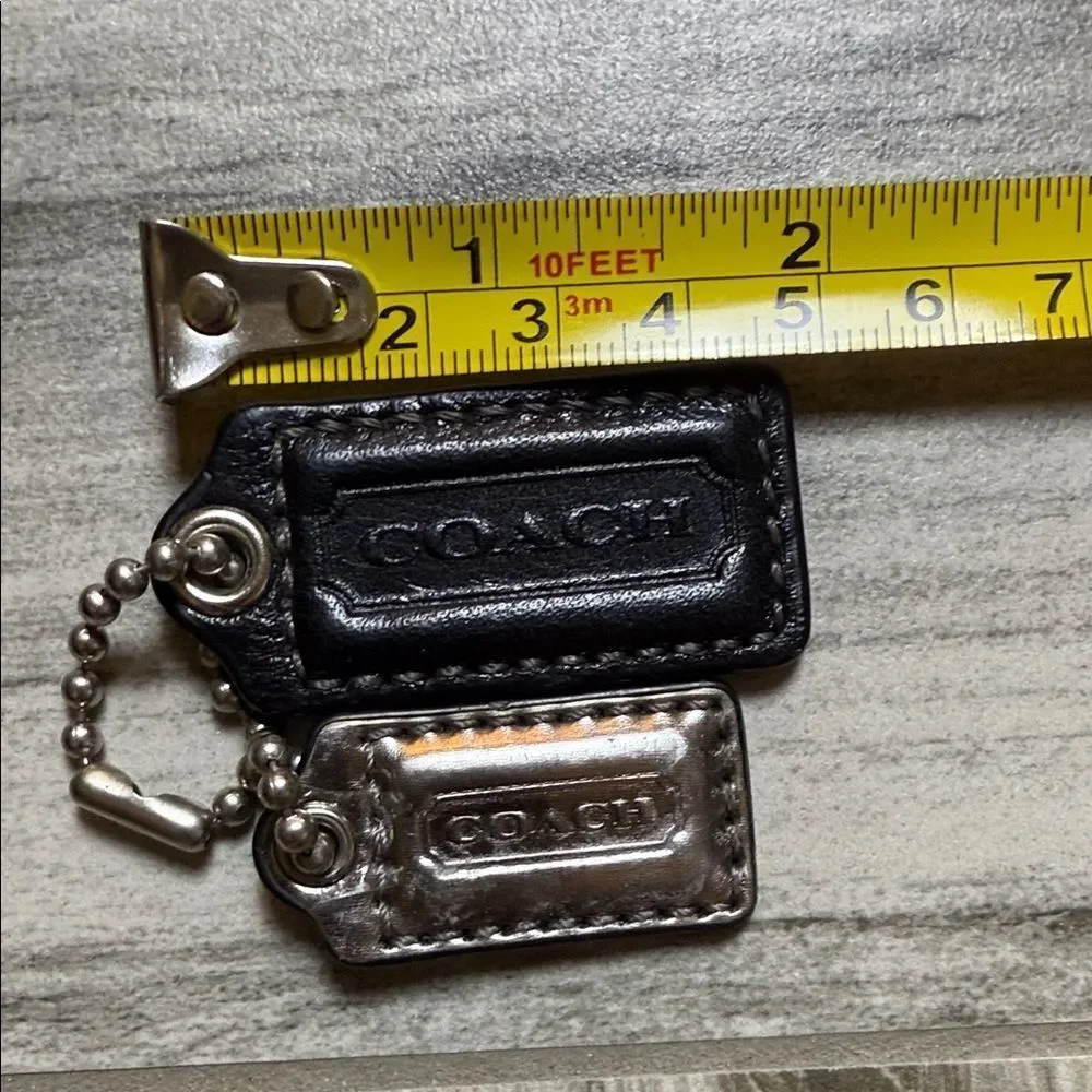 Coach Dual-Tone Key Holder in Black and Silver